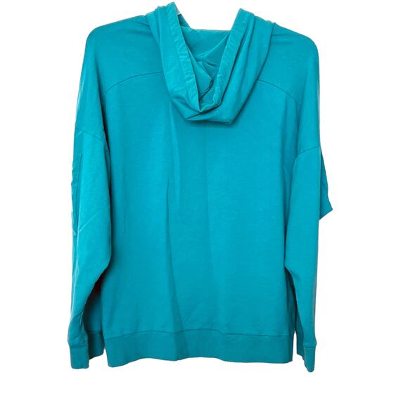 ALL IN MOTION LONG SLEEVE HOODIE, WOMENS, L, TEAL BLUE, HAND WARMER, KEY POCKET - Picture 4 of 11